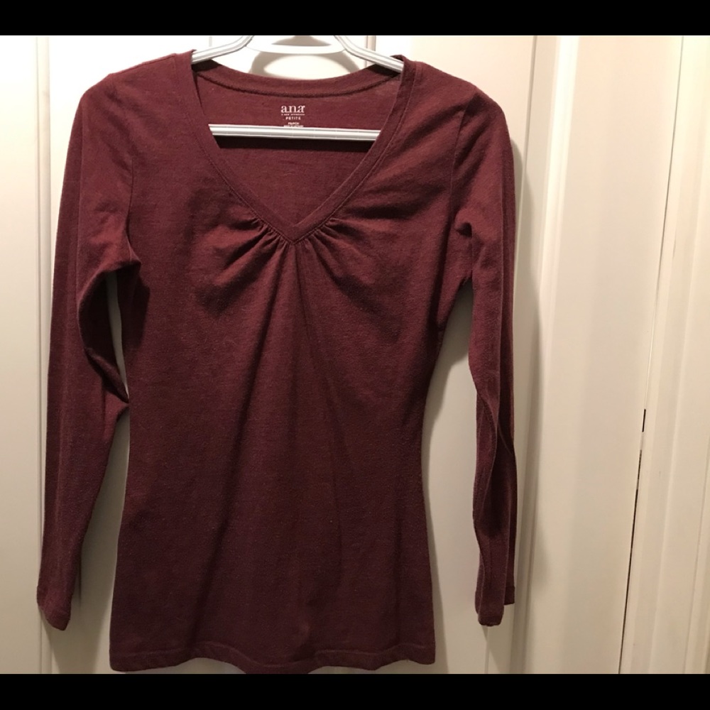 Women's Long Sleeve Top - Burgundy